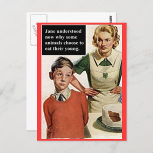 Angry mama en Ruined Cake -  Funny Briefkaart