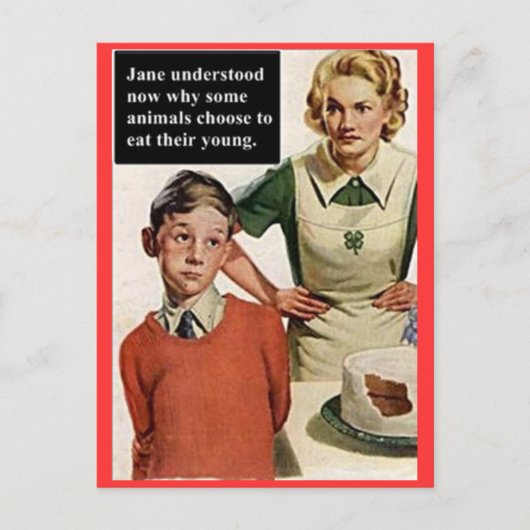 Angry mama en Ruined Cake - Funny Briefkaart (Voorkant)