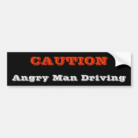 Angry Man Driving Bumpersticker (Voorkant)