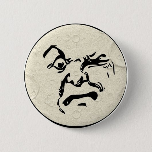 Angry Man in het Moon Face Ronde Button 5,7 Cm (Voorkant)