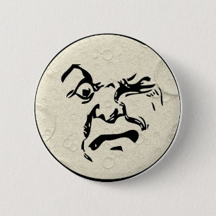 Angry Man in het Moon Face Ronde Button 5,7 Cm
