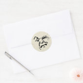 Angry Man in het Moon Face Ronde Sticker (Envelop)