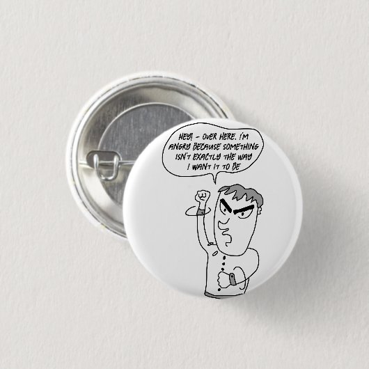 Angry Man magneet Ronde Button 3,2 Cm (Voorkant /achterkant)
