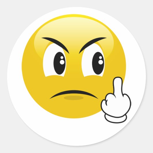 Angry Middle Finger Emoji Stickers (Voorkant)