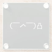 Angry Middle Finger Emoticon Japanse Kaomoji Glazen Onderzetter (Achterkant)