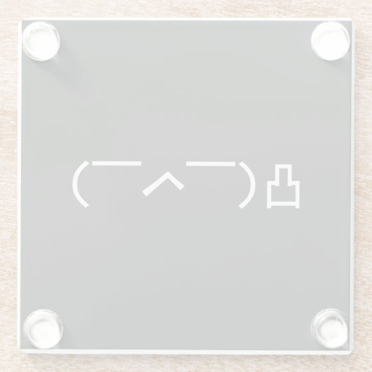 Angry Middle Finger Emoticon Japanse Kaomoji Glazen Onderzetter (Achterkant)