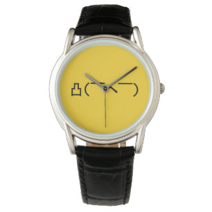 Angry Middle Finger Emoticon Japanse Kaomoji Horloge