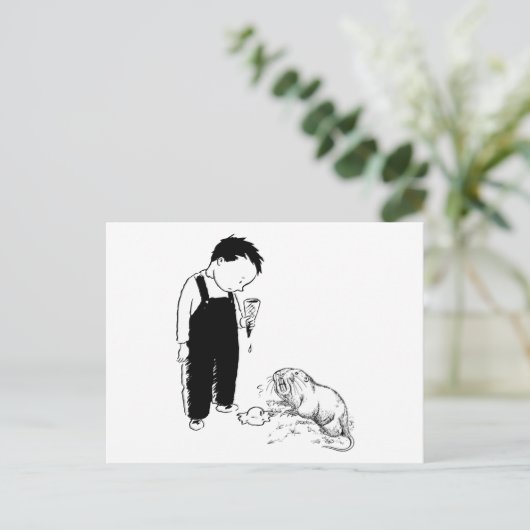 Angry Moles eet ook ijs Briefkaart (Staand voorkant)