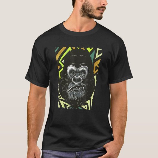Angry Monkey Gorilla Face T-shirt (Voorkant)