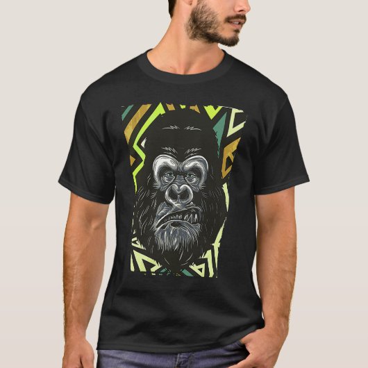 Angry Monkey Gorilla Face T-shirt (Voorkant)