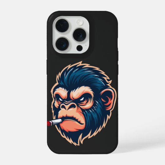 Angry Monkey iPhone 15 Pro Case Hoesje (Achterkant)