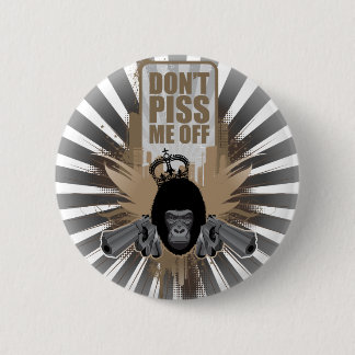 Angry Monkey met Pistool Ronde Button 5,7 Cm