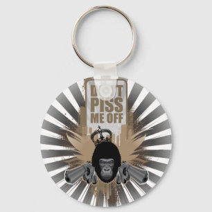 Angry Monkey met Pistool Sleutelhanger