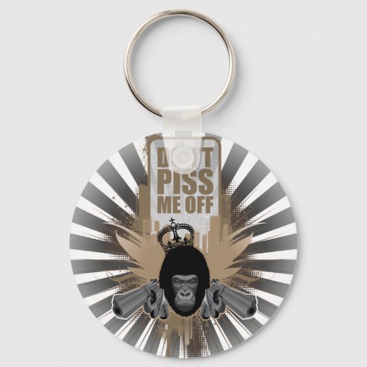 Angry Monkey met Pistool Sleutelhanger (Voorkant)