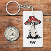 Angry Mushroom Tekening Sarcastische zin Bag Charm Sleutelhanger