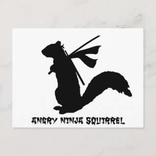 Angry Ninja Squirrel Collectie Briefkaart