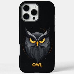 Angry Owl Black iPhone 16 Pro Max Hoesje