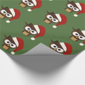 Angry Owl met Santa Hat Cadeaupapier (Hoek)