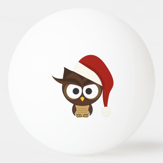 Angry Owl met Santa Hat Pingpongballen (Voorkant)
