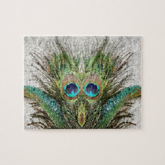 Angry Peacock Abstracte kunst Legpuzzel (Horizontaal)