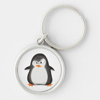 Angry Penguin Glitter Photo Print Sleutelhanger