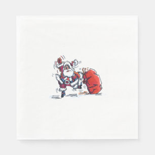 Angry Père Noël serviettes en papier pour déjeu