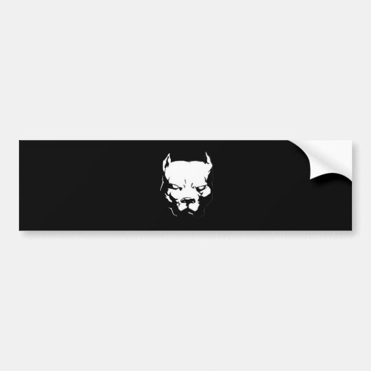 Angry Pitbull Dog Bumpersticker (Voorkant)