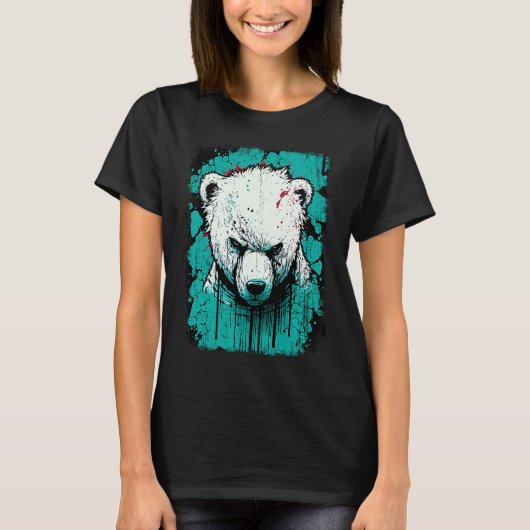Angry Polar Bear T-shirt (Voorkant)