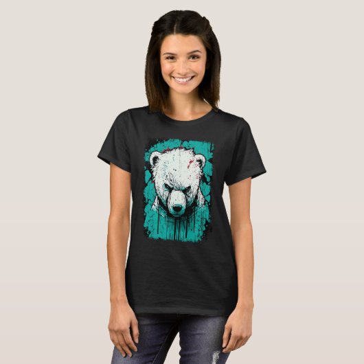 Angry Polar Bear T-shirt (Voorkant volledig)