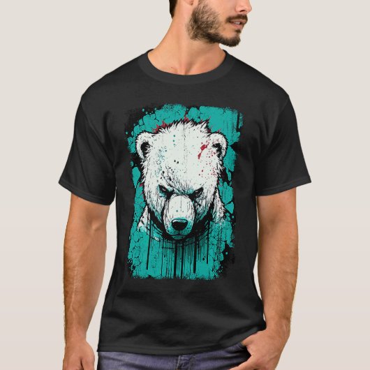 Angry Polar Bear T-shirt (Voorkant)