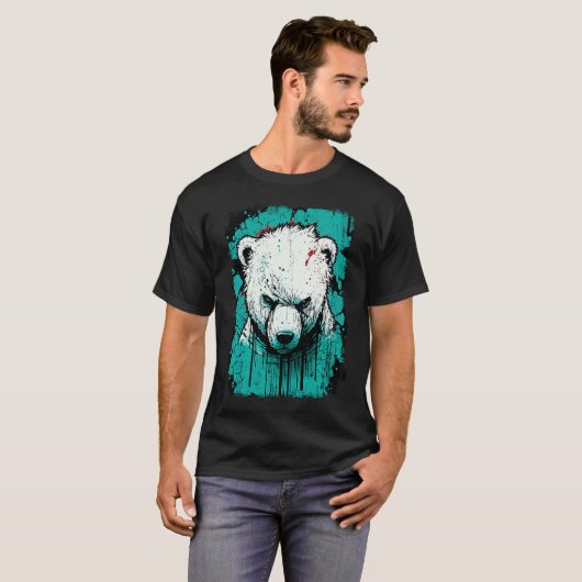Angry Polar Bear T-shirt (Voorkant volledig)