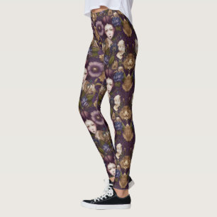 Angry Princess in the Flower Garden Leggings - Cut
