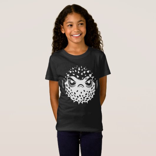 Angry Puffer Fish Grappige Introvert T-shirt (Voorkant volledig)
