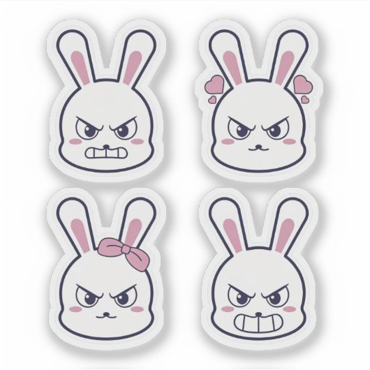 Angry Rabbit Sticker (Voorkant)