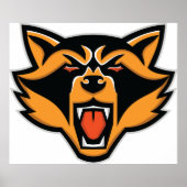 Angry Raccoon Face Poster (Devant)