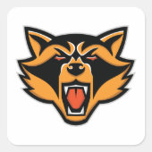 Angry Raccoon Face Square Sticker (Voorkant)