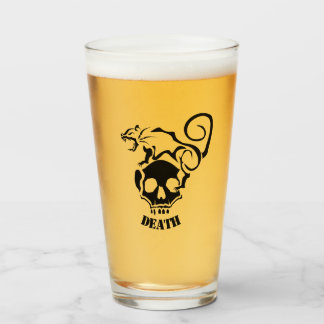 Angry Rat op een boze schedel Glas