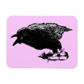 Angry Raven in Black Pick Your Background Magneet (Horizontaal)