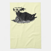 Angry Raven in Black Pick Your Background Theedoek (Verticaal)