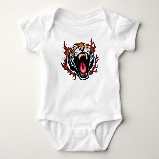 Angry Roaring Tiger Face Romper (Voorkant)