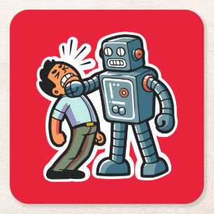 Angry Robot Vierkante Kartonnen Onderzetter