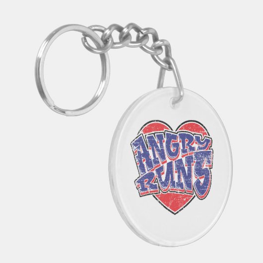 Angry Runs fans ontwerp v2 Sleutelhanger (Voorkant Links)
