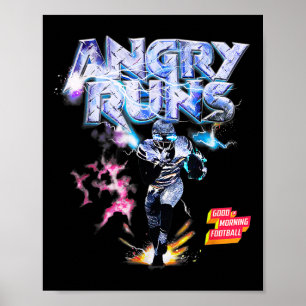 Angry Runs Goedemorgen Football Sport Lover Vinta Poster