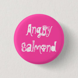 Angry Salmond Ronde Button 3,2 Cm