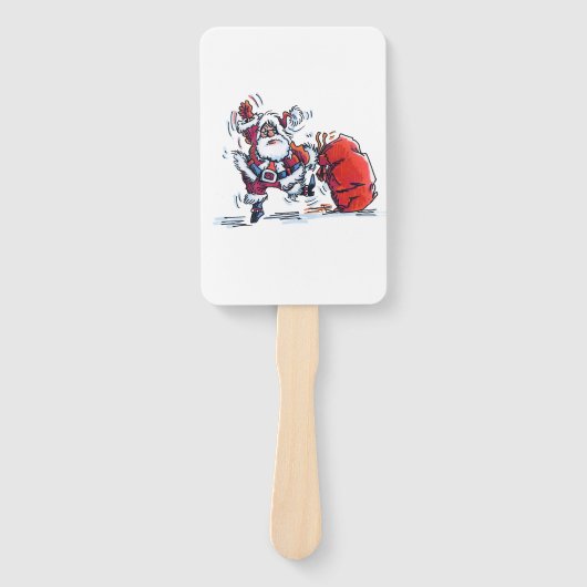 Angry Santa rectangle hand fans Handwaaier (Voorkant)
