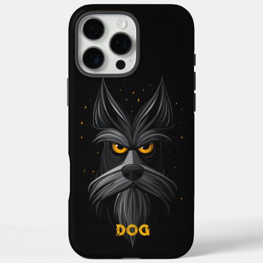 Angry Schnauzer Dog Black Case-Mate iPhone Case (Achterkant)