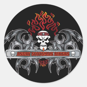 Angry-Scotsman-Bikers Ronde Sticker