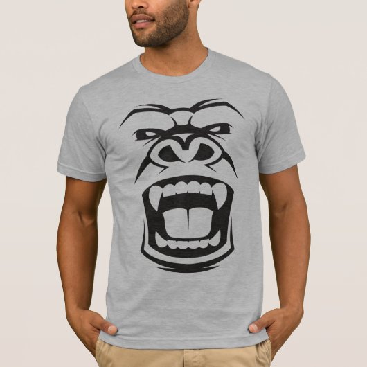 Angry Silverback Gorilla: Agressieve Alpha Primaat T-shirt (Voorkant)