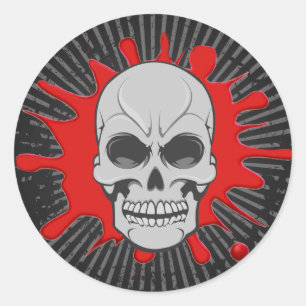 Angry Skull & Blood Splat: Aangepaste Sticker