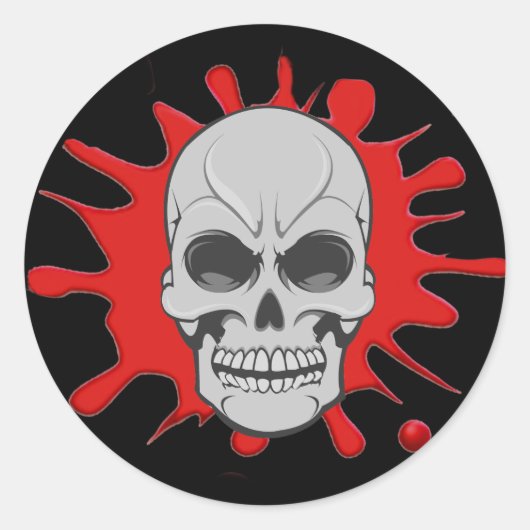 Angry Skull & Blood Splat: Aangepaste Sticker (Voorkant)
